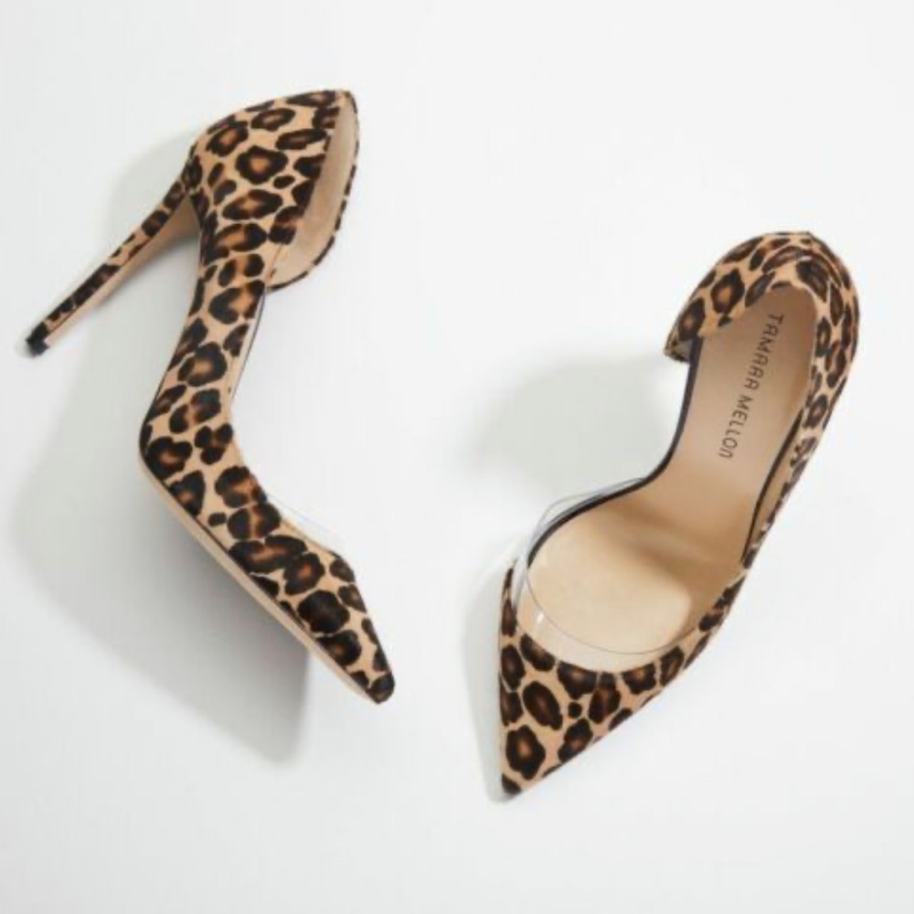 Tamara Mellon Calf Hair Leopard Heel Size 38.5 NWOT. Fits like 38